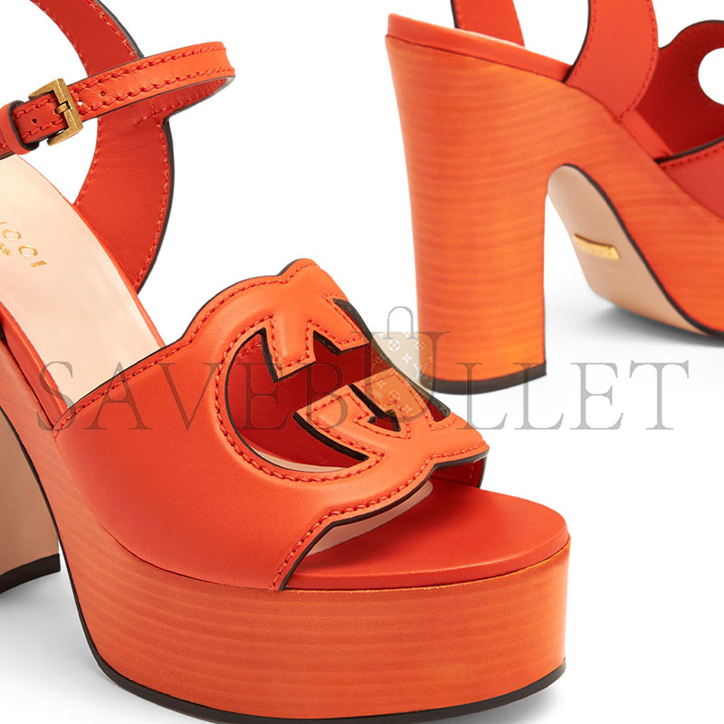 GUCCI INTERLOCKING G CUT OUT SANDALS 